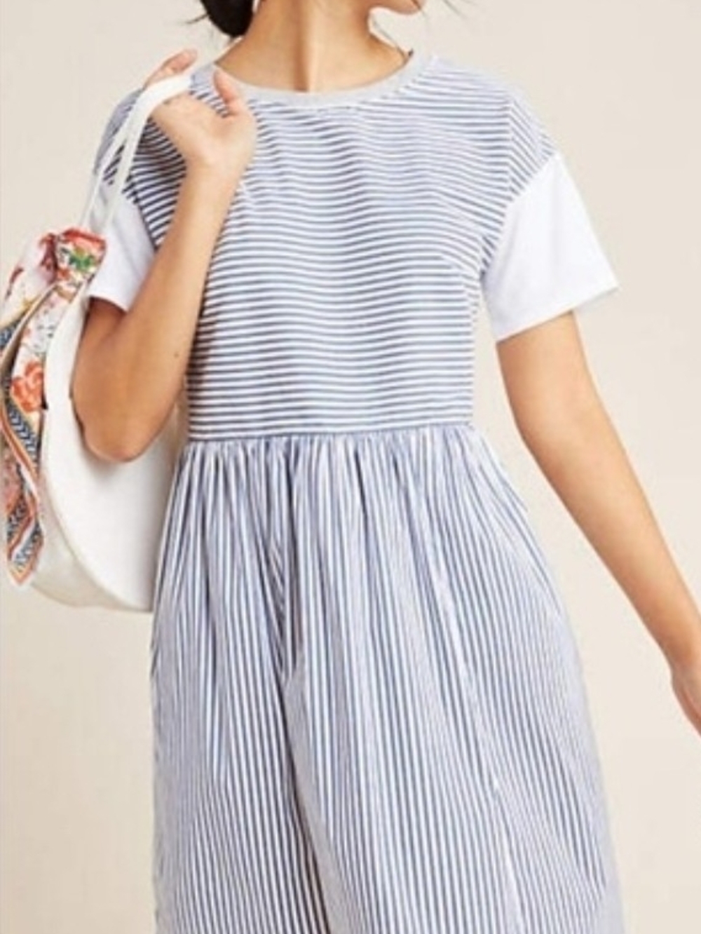 By Anthropologie Striped Blue and White Women's Dress